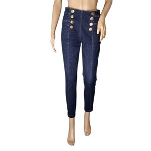 J McLaughlin 2 High Rise Waist Slim Skinny Hastings Sailor Jeans Dark Wash